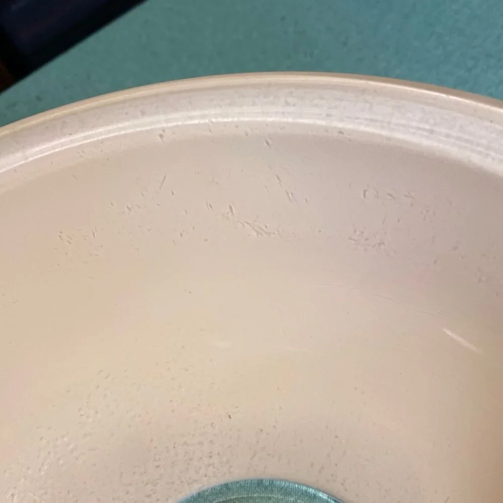 Ten Inch Glass Pyrex Peach Big Mixing Bowl
